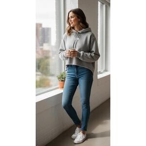 The North Face Women's Evolution Hi-Lo Hoodie Heather Grey Size XL